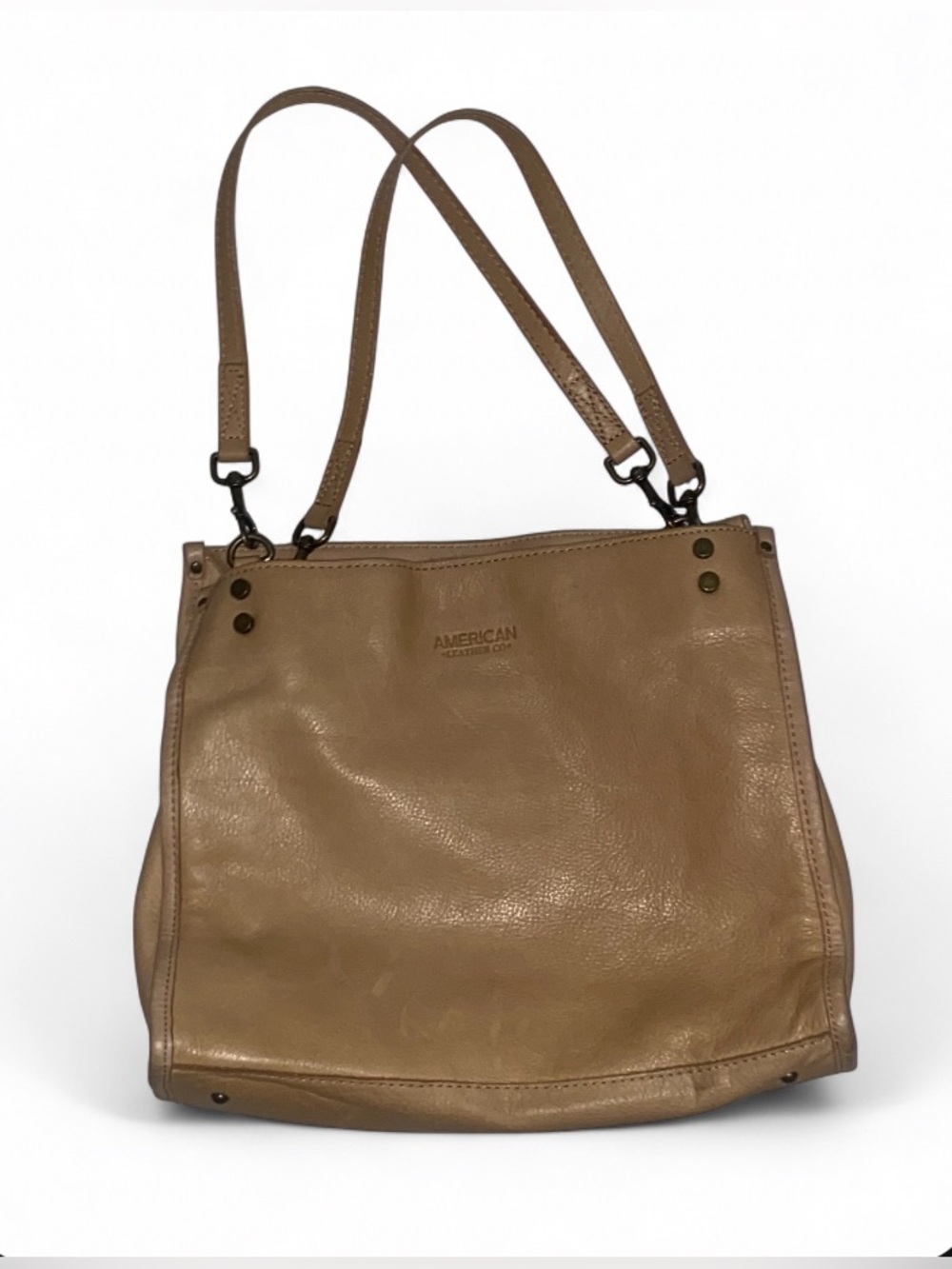 American Leather Co. Lenox Triple Entry Satchel in Cafe Latte